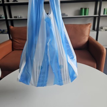 HDPE Wholesale Price High Strength Disposable PE Stripes Color Plastic T-Shirt Bag